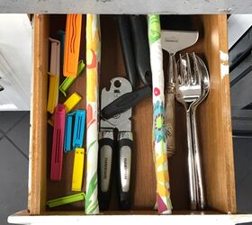 31 super cute easy diy ideas for your kitchen, These Tension Rod Drawer Dividers