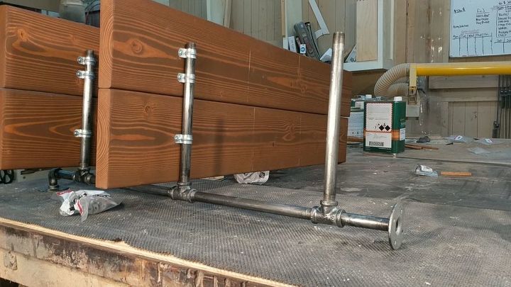 how to make industrial pipe shelves