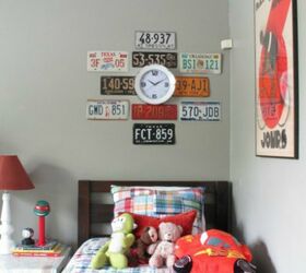 old license plates lying around check out these 28 snazzy decor ideas, Assemble An Urban Wall Piece