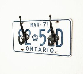 old license plates lying around check out these 28 snazzy decor ideas, Hang Your Coat On A Stylish Rack