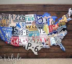 old license plates lying around check out these 28 snazzy decor ideas, Make Your Own Licence Plate Map
