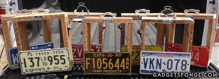 old license plates lying around check out these 28 snazzy decor ideas, Make These Awesome Storage Shelves