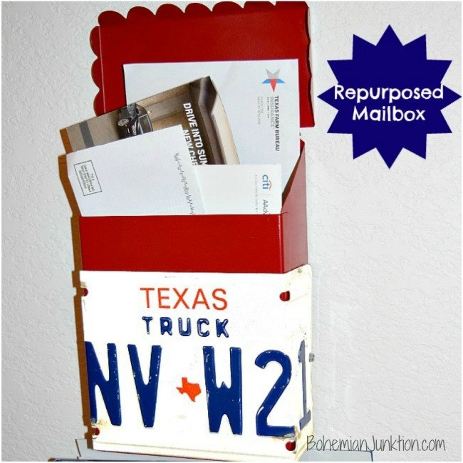 old license plates lying around check out these 28 snazzy decor ideas, Renovate An Ugly Mailbox