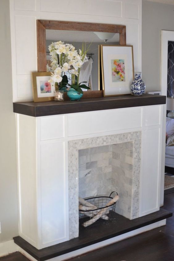 s 11 awesome projects to fake your way to the perfect home, Construct A Fireplace Out Of 2X4 s