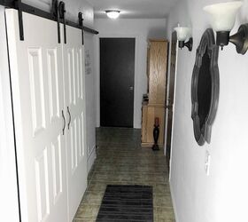 barn door hardware transforms ugly hallway