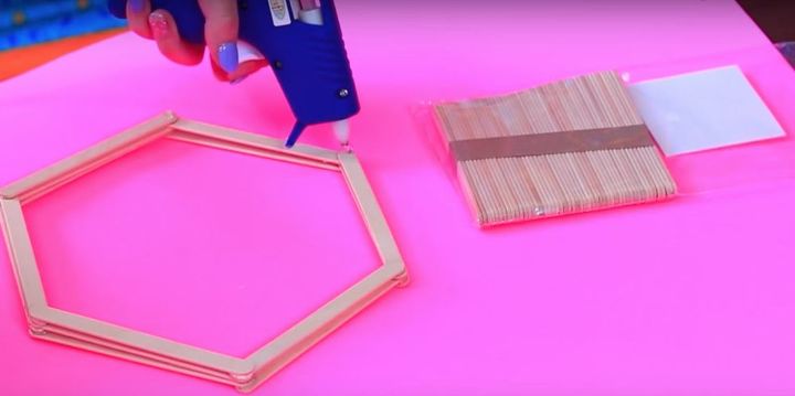 shelf made out of just popsicle sticks