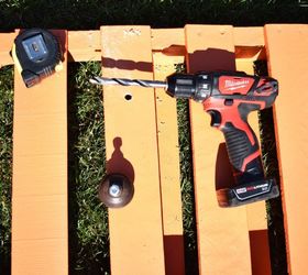 create a splash of color with this wooden pallet pool organizer, Time to drill some holes