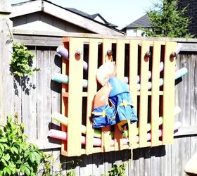 create a splash of color with this wooden pallet pool organizer, Yay Glad a picked a bright color