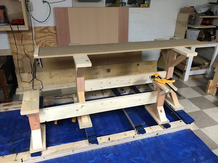 how to build a rustic trestle farmhouse table diy