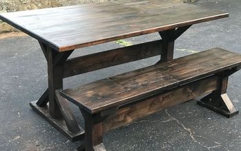 How to Build a Rustic Trestle Farmhouse Table - DIY