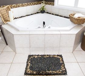 diy pebble bath mat and other ideas for a quick bathroom makeover