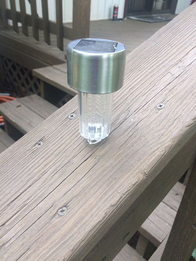 diy solar deck lighting, Angled cut at the base of the globe