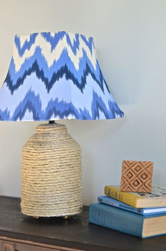 s 11 rustic decor projects to make your bedroom homey you rewelcome, Wrap Rope Around A Colorful Lamp