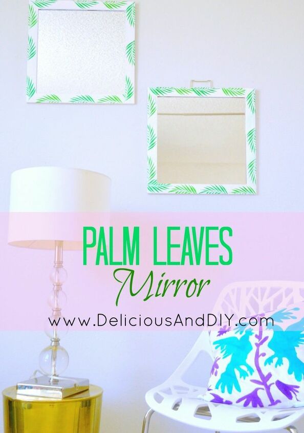 diy palm leaves mirror
