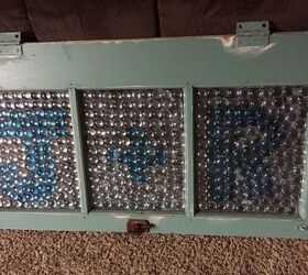 dollar store beads and old window