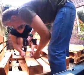 build a sofa from pallets outdoors