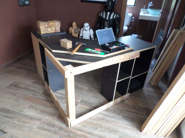 old desk home bar