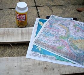 print a map onto an upcycled pallet for a unique photo frame