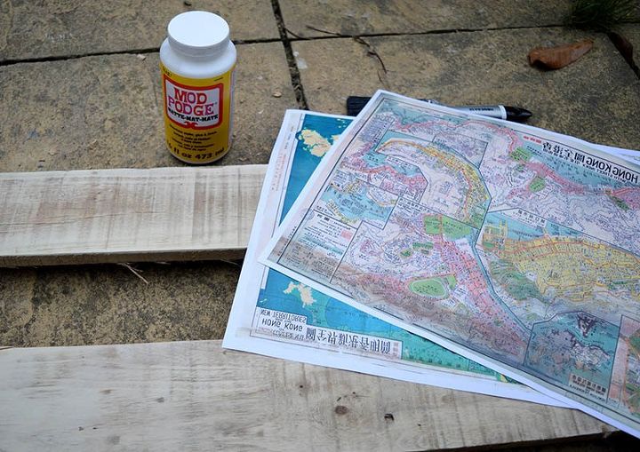 imprime un mapa en un pal reciclado para conseguir un marco de fotos nico