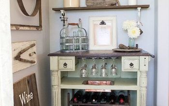 Old Beat Up Cabinet Transformed Into A Wine Bar