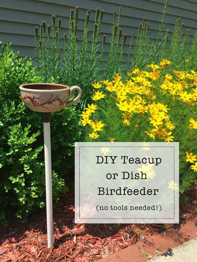 diy teacup or dish bird feeder