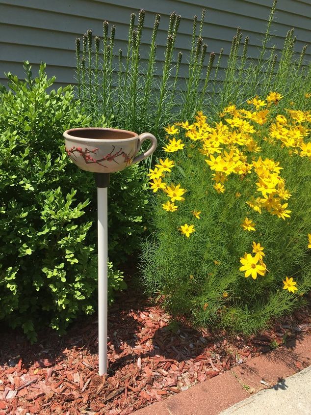 diy teacup or dish bird feeder