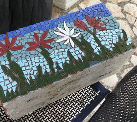 garden mosaics made from broken tiles