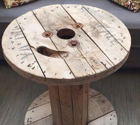 turn a dusty cable spool into a trendy coffee table