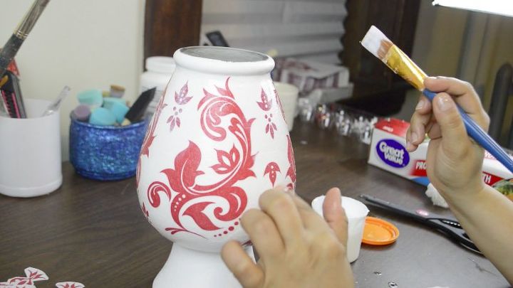 vase decor with paper napkins mod podge decoupage