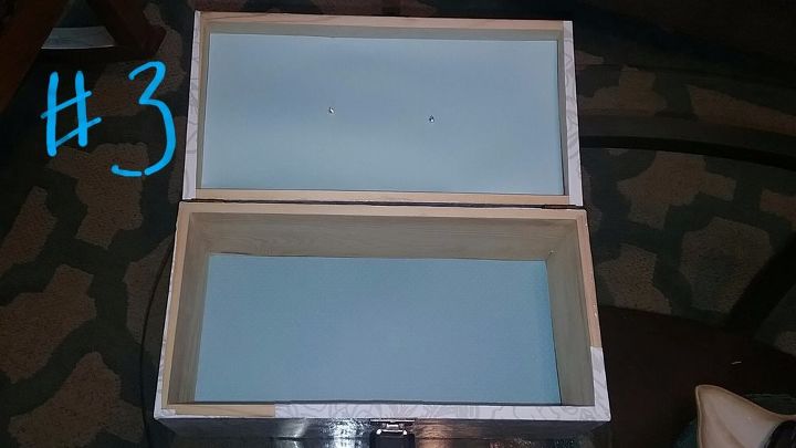 caixa de madeira para artesanatos de decoupagem, Forre a parte superior e inferior da caixa com papel