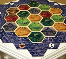 settlers of catan board game upcycled side table