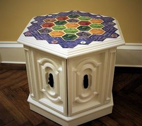 settlers of catan board game upcycled side table