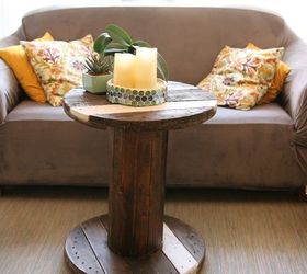 turn a dusty cable spool into a trendy coffee table