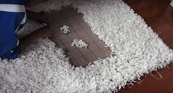 diy alfombra blanca y esponjosa