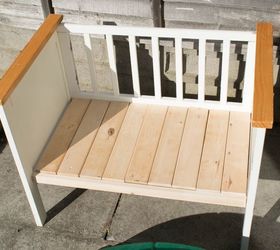 10 lovely benches you can build for your backyard and relax on, Make A New Bench From An Old Crib