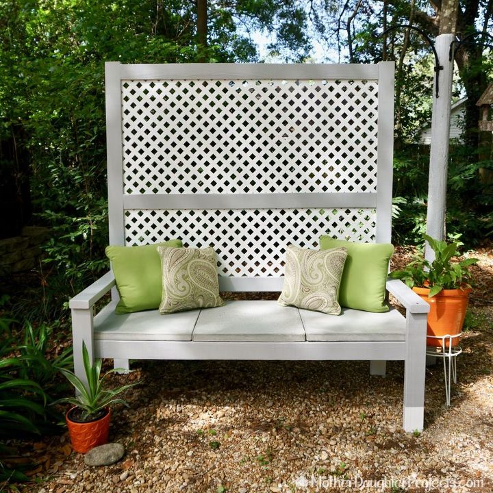 10 lovely benches you can build for your backyard and relax on, Build A Privacy Screen On Your Bench