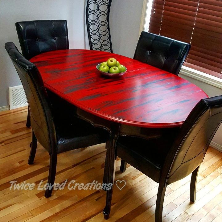 11 fascinating spit table makeovers your home needs right now, SPiT The Table A Bold Colored Red