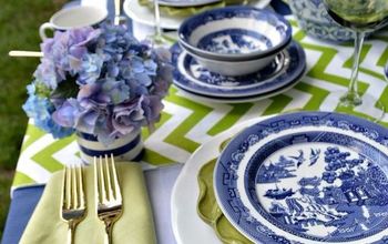 Blue and Green Summer Tablescape