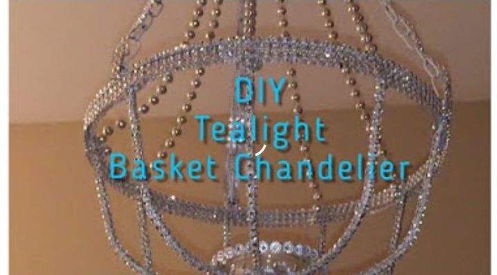 diy tealight basket chandelier