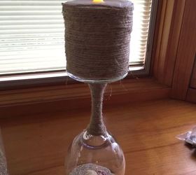 wine glass candle holder