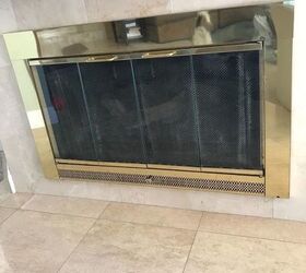 Brass Fireplace Screen with Glass Doors