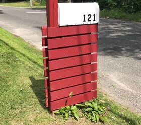 try these gorgeous ideas and the mailman will never miss your mailbox, Revamp Your Mailbox With A Bold Red Post