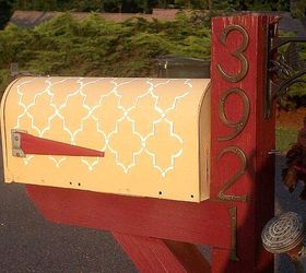 try these gorgeous ideas and the mailman will never miss your mailbox, Stencil It With A Classic Pattern