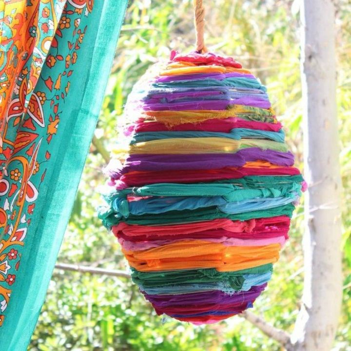 never waste leftover fabric with these 27 fabulous ideas, String Them Into Colorful Lanterns