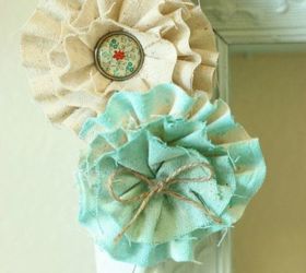 never waste leftover fabric with these 27 fabulous ideas, Glue Them Into Rustic Fabric Flowers