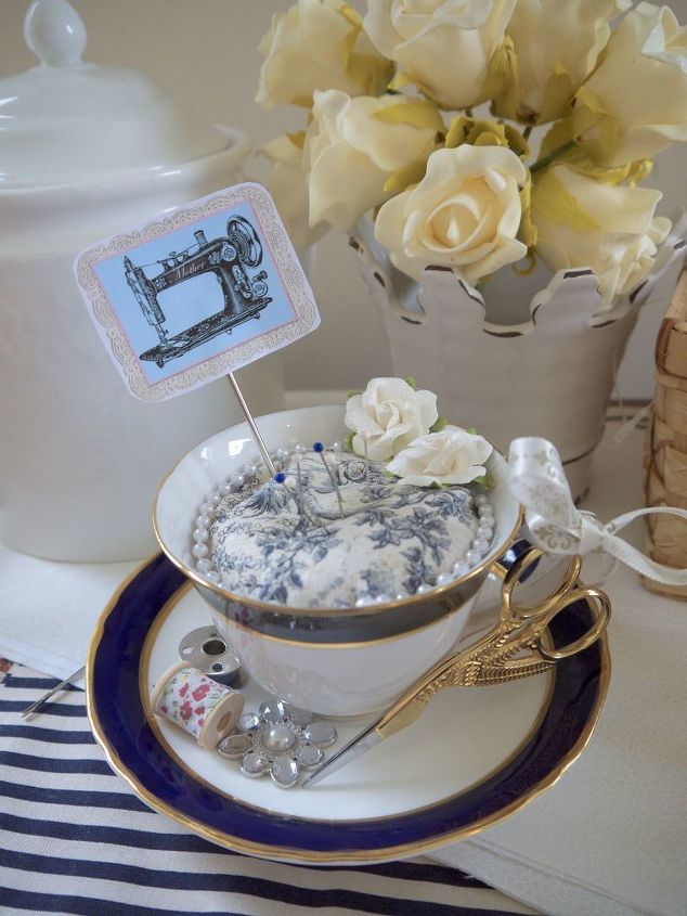 never waste leftover fabric with these 27 fabulous ideas, Turn Them Into Stunning Teacup Pincushions
