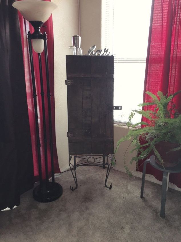 bar armoire created from found objects