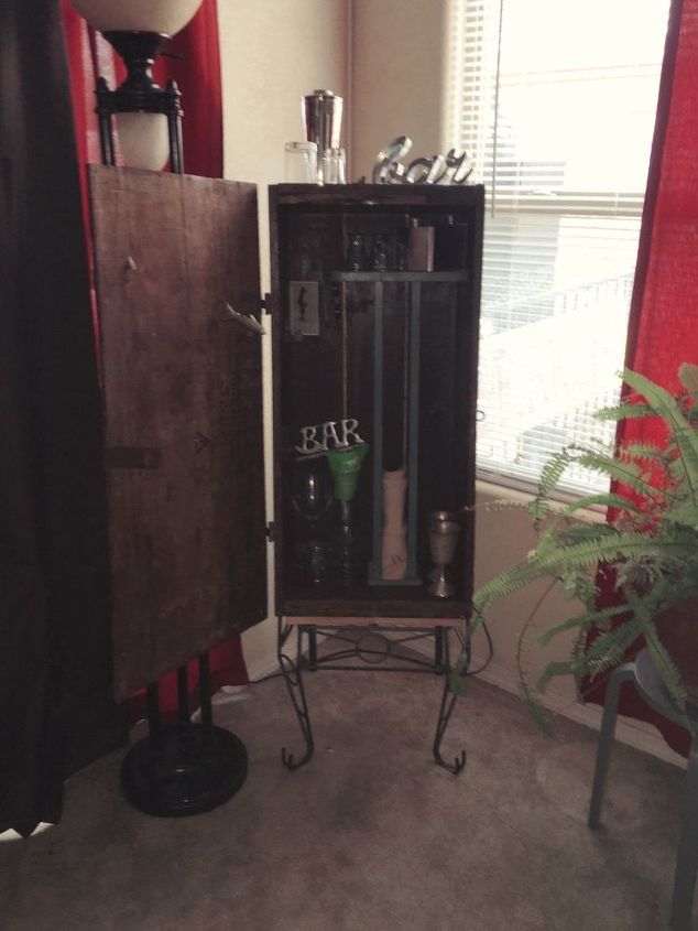 bar armoire created from found objects