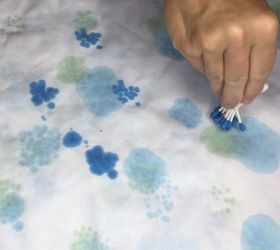 painting watercolor onto fabric