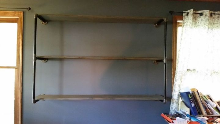 industrial style hanging bookshelves
